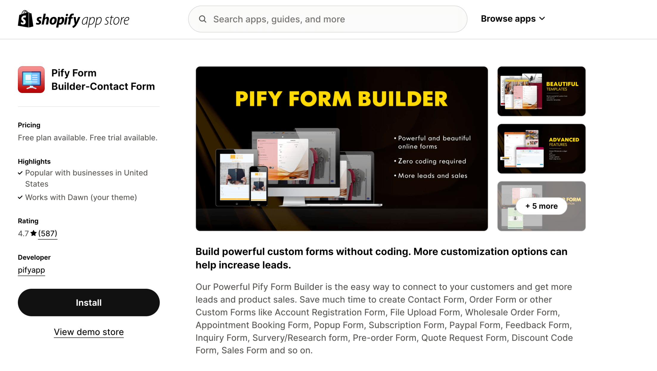 App Pify Form Builder