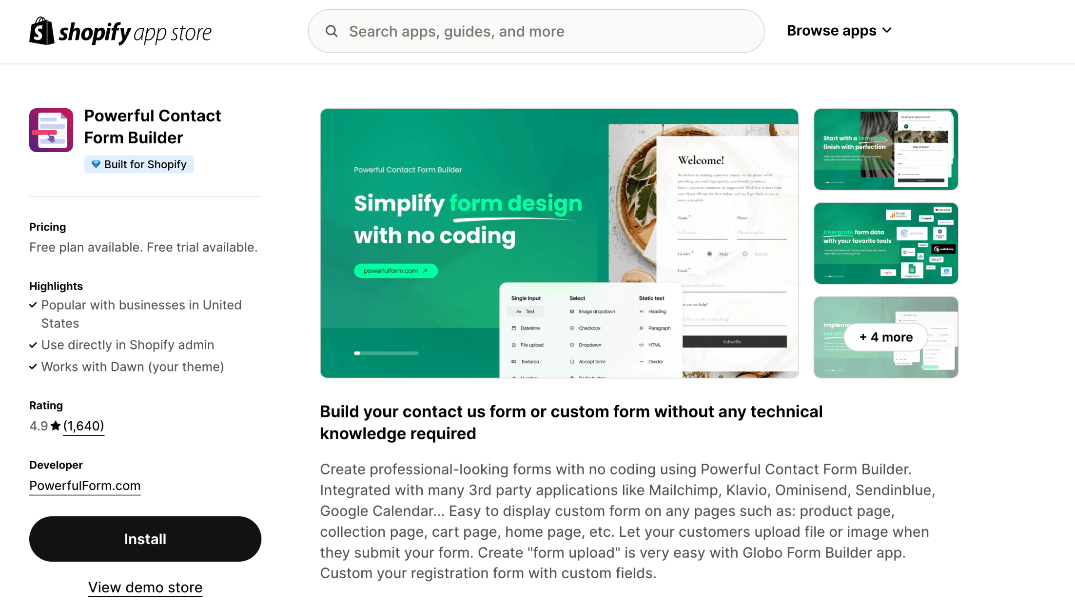 App Powerful Contact Form Builder