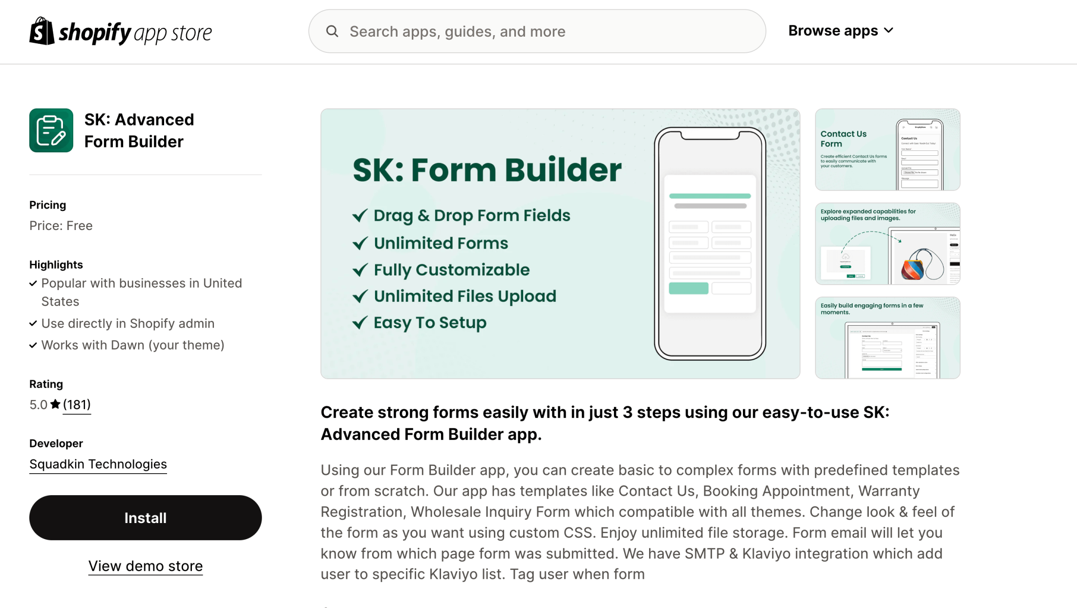 App SK: Advanced Form Builder